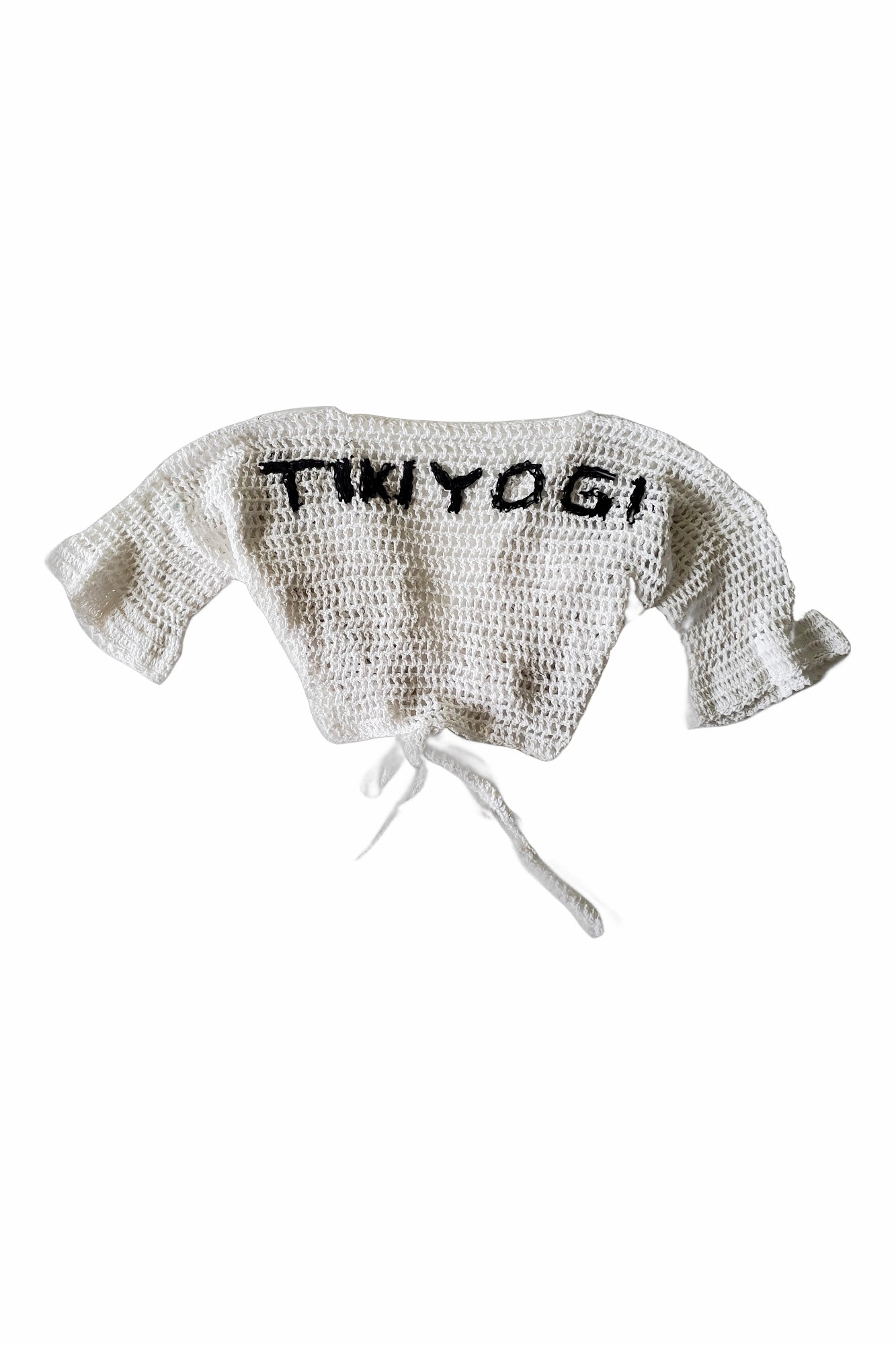 TIKIYOGI Iconic Flower White Crochet Bolero, Handmade.