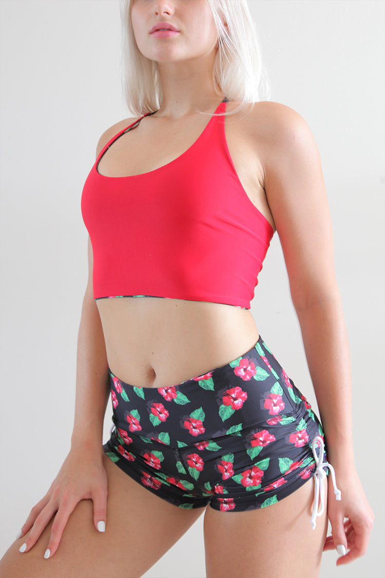 TIKIYOGI® Bali Hibiscus T Back Straps Active Lifestyle Top