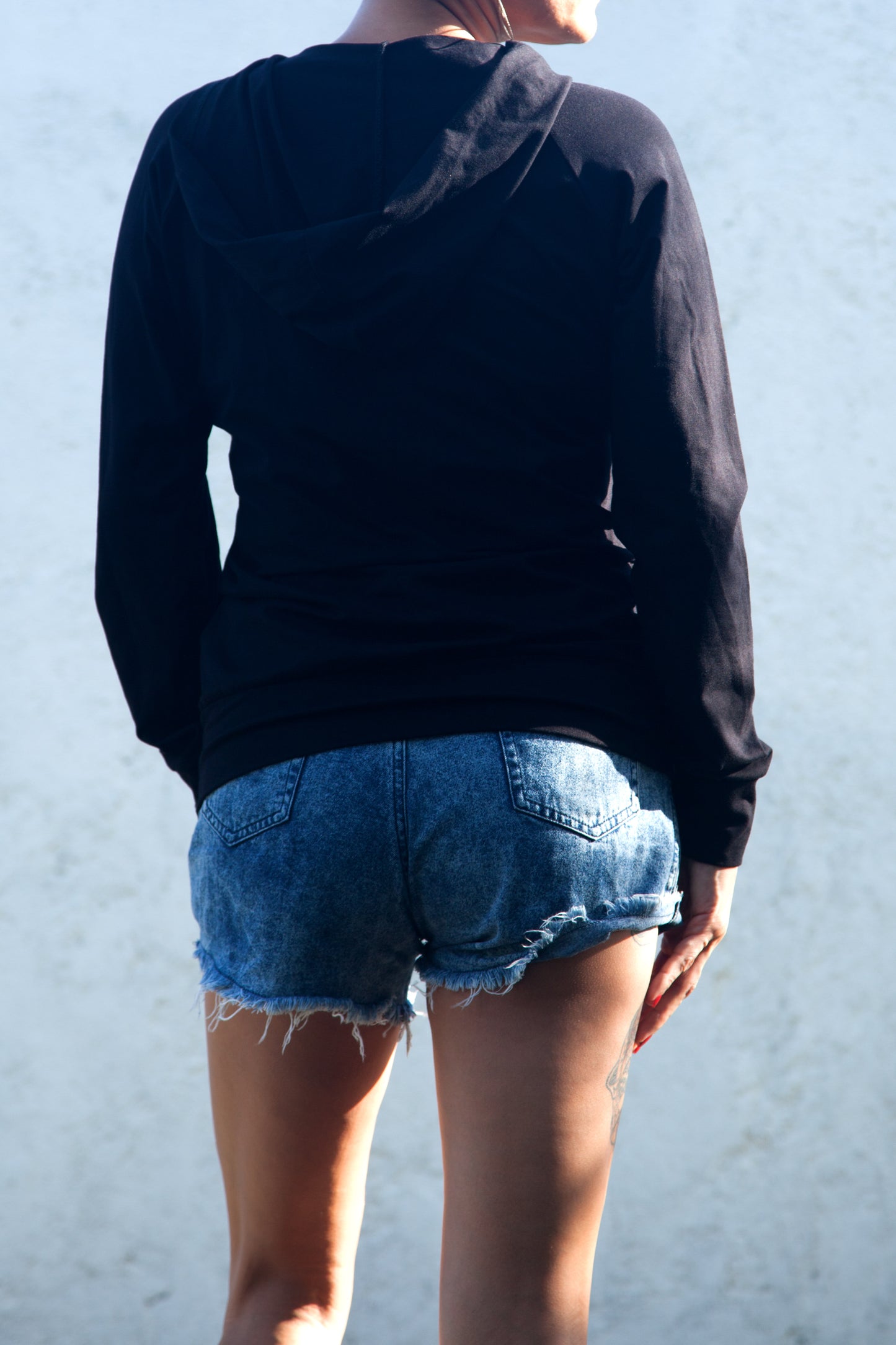 TIKIYOGI® Black Bamboo Women's Front Zipper Hoodie