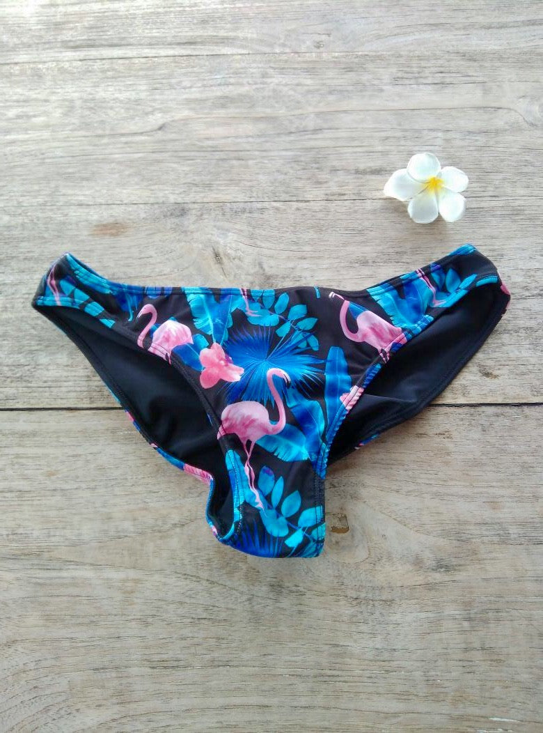 TIKIYOGI® Flora Flamingo Cheeky Reversible Bikini Bottom