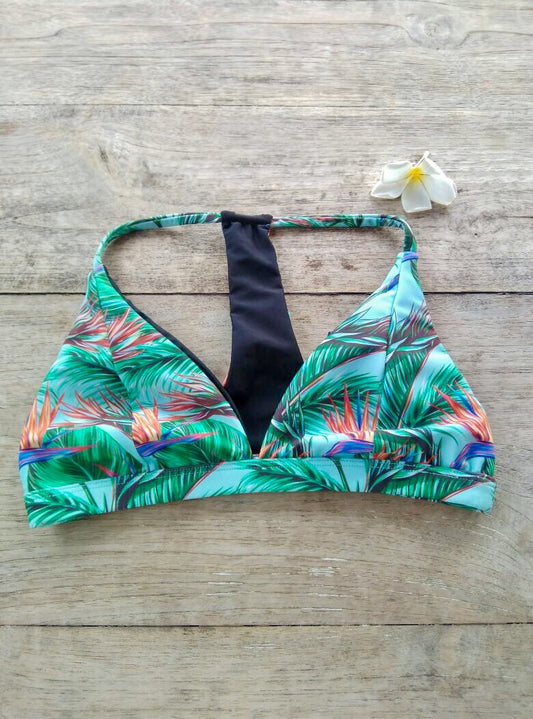 TIKIYOGI® Flora Reversible Back Racer Bikini Top